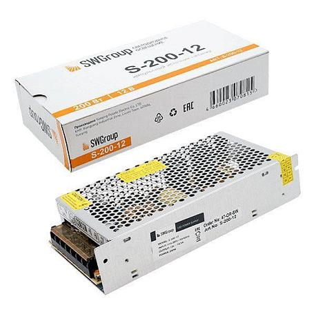 Изображение Блок питания SWG 12V 200W IP20 16,7A S-200-12 000109