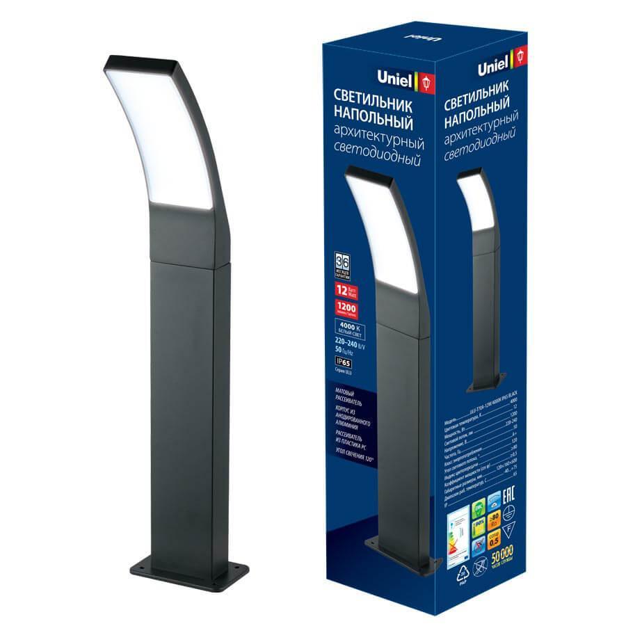 Изображение Уличный светодиодный светильник Uniel ULU-T70A-12W/4000K IP65 Black UL-00006816