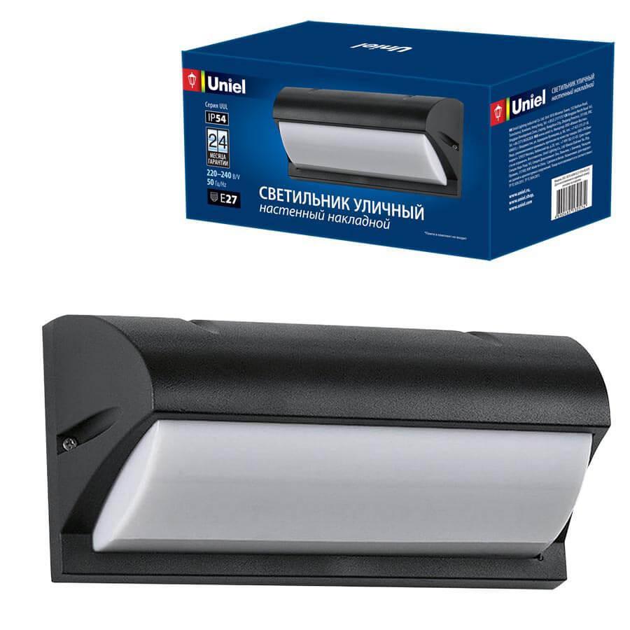 Изображение Уличный настенный светильник Uniel UUL-S07A 60W/E27 IP54 Black UL-00006807
