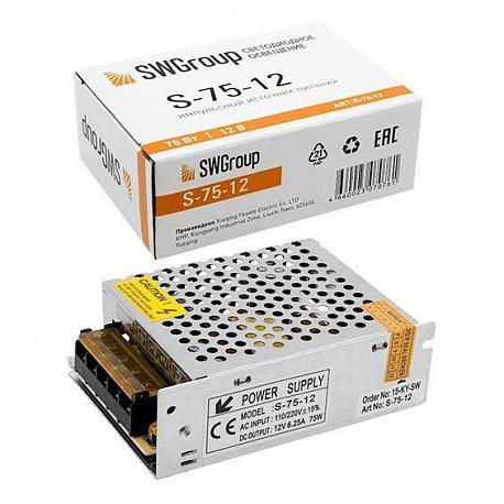 Изображение Блок питания SWG 12V 75W IP20 6,3A S-75-12 000298