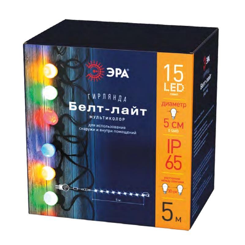Изображение Уличная светодиодная гирлянда ЭРА Белт Лайт 220V мультиколор ERABL-MK5 Б0047953