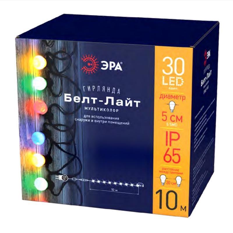 Изображение Уличная светодиодная гирлянда ЭРА Белт Лайт 220V мультиколор ERABL-MK10 Б0047955
