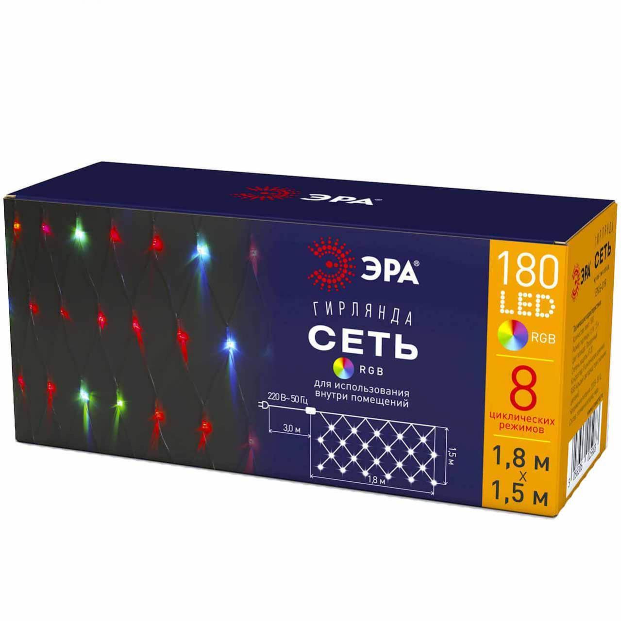 Изображение Светодиодная гирлянда ЭРА сеть 220V разноцветный ENIS-01R Б0041902