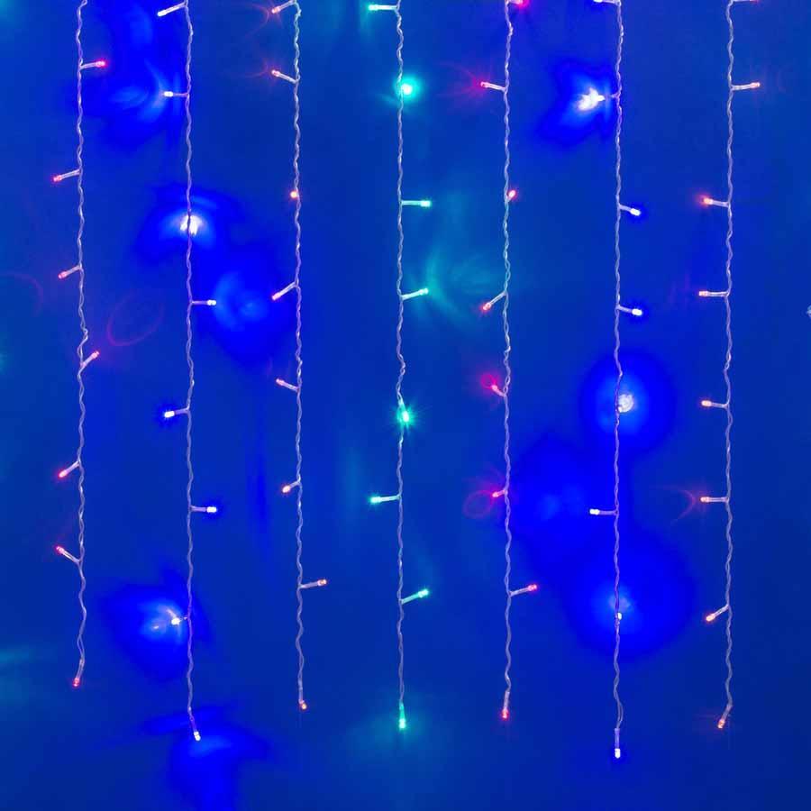 Изображение Уличная светодиодная гирлянда Uniel занавес 220V разноцветный ULD-C3020-240/STK Multi IP44 UL-00007212
