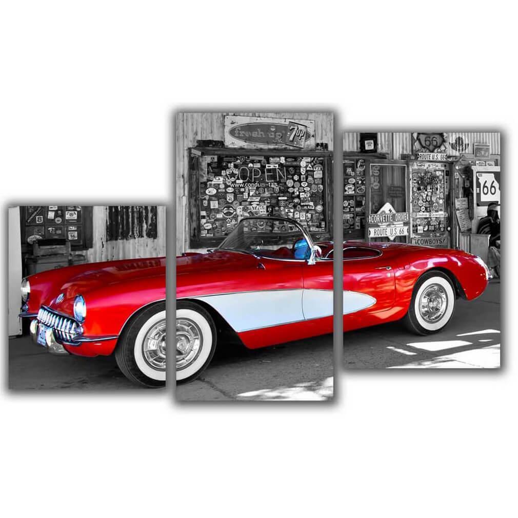 Изображение Мини модульная картина Красная машина Toplight 55х94см TL-MM1043