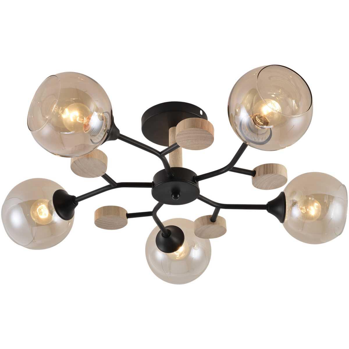 Изображение Потолочная люстра Reluce 01501-0.3-05 BK+WOOD