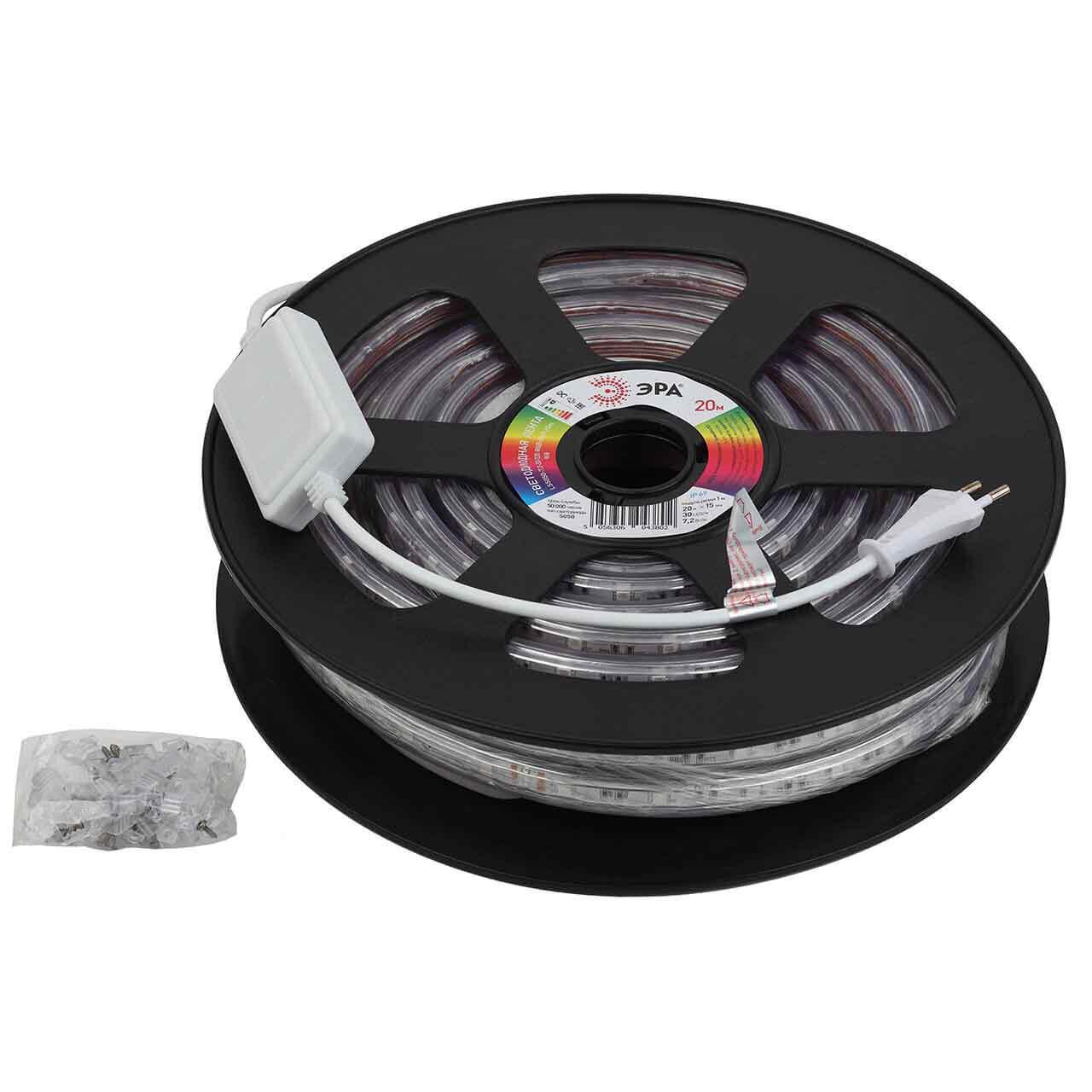 Изображение Светодиодная влагозащищенная лента ЭРА 7,2W/m 30LED/m 5050SMD RGB 20M LS5050-7,2-30-220-RGB-IP67-20m Б0043096