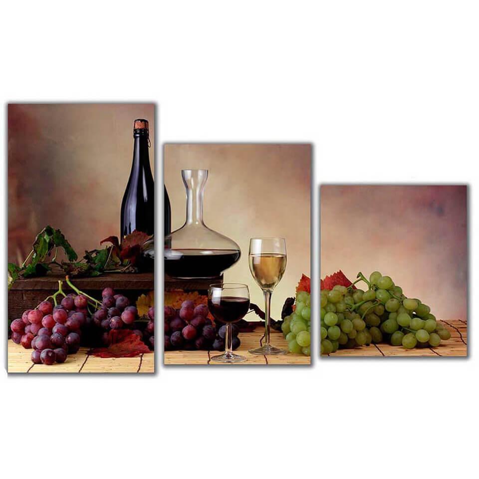 Изображение Мини модульная картина Винный натюрморт Toplight 55х94см TL-MM1041