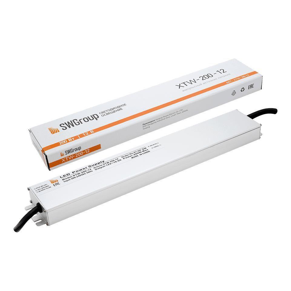 Изображение Блок питания SWG 12V 200W IP67 16,6A XTW-200-12 003071