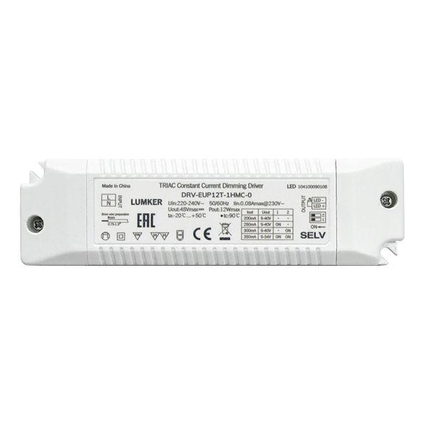 Изображение Драйвер Lumker 9-40V 12W IP20 0,2-0,35A DRV-EUP12T-1HMC-0 006164