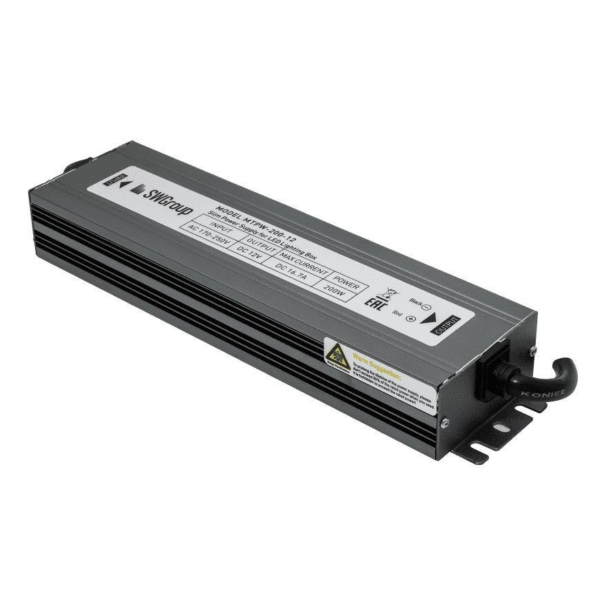 Изображение Блок питания SWG 12V 200W IP67 16,7A MTPW-200-12 001277