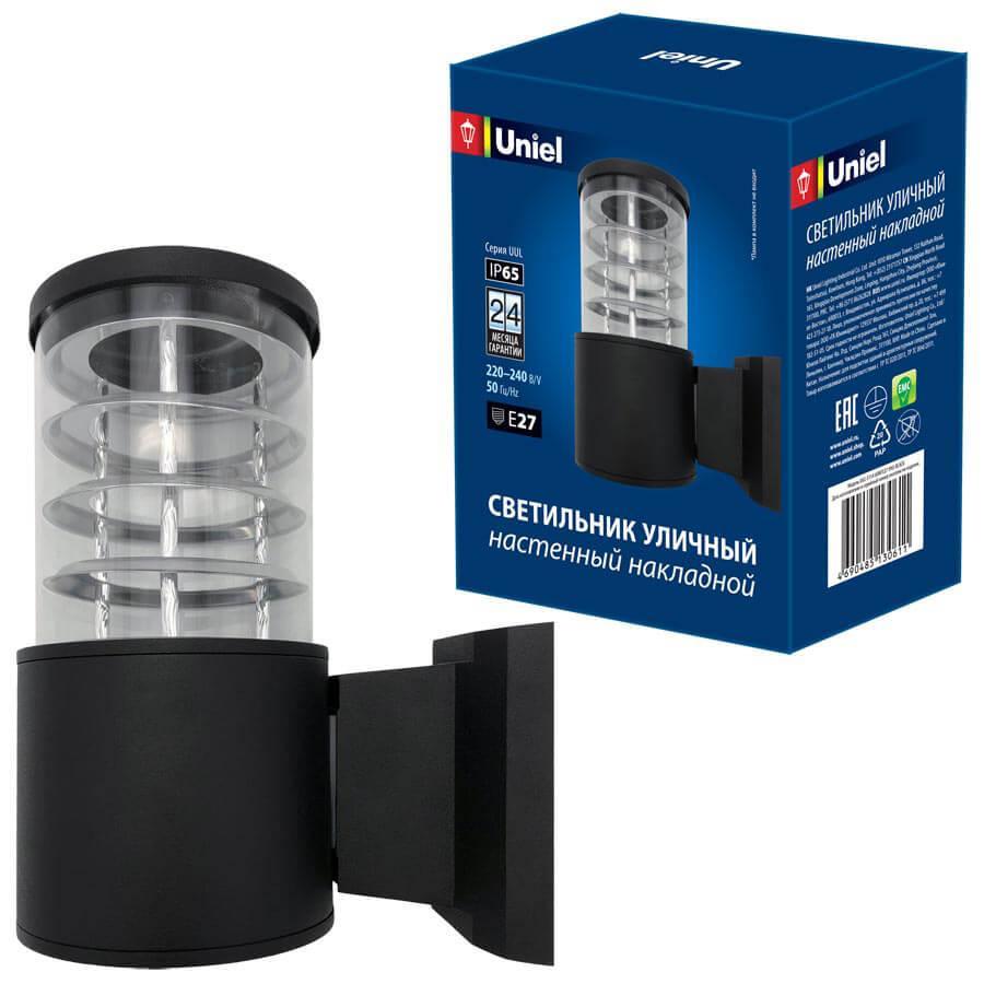 Изображение Уличный настенный светильник Uniel UUL-S11A 60W/E27 IP65 Black UL-00006809