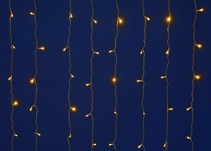 Изображение Уличная светодиодная гирлянда Uniel занавес 220V теплый белый ULD-C2030-240/TBK Warm White IP67 UL-00003938