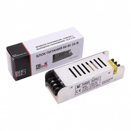 Изображение Блок питания SWG 24V 60W IP20 2,5A T-60-24 001385