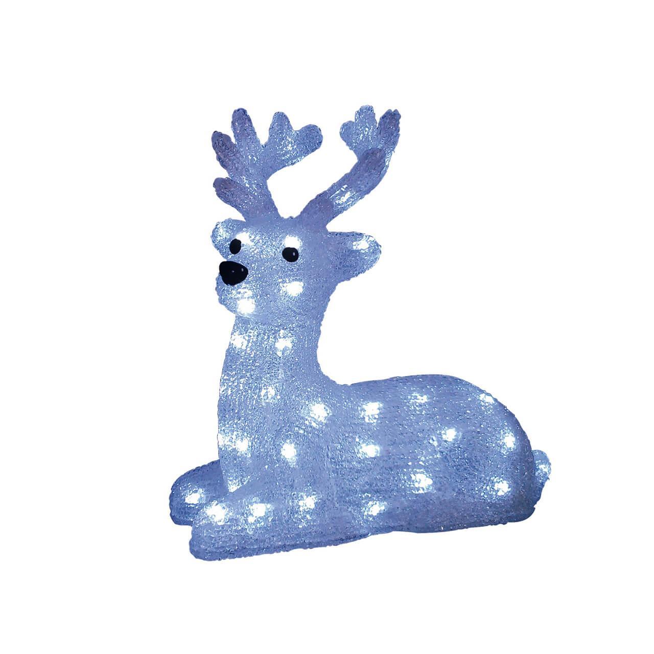 Изображение Фигурка светодиодная «Лежащий оленёнок» 31х15см Uniel ULD-M3133-050/STA White IP20 Lying Fawn 09560