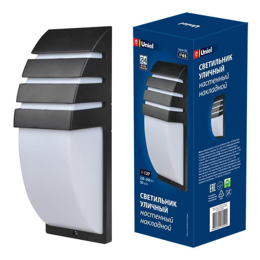 Изображение Уличный настенный светильник Uniel UUL-S41A 40W/E27 IP65 Black UL-00006803