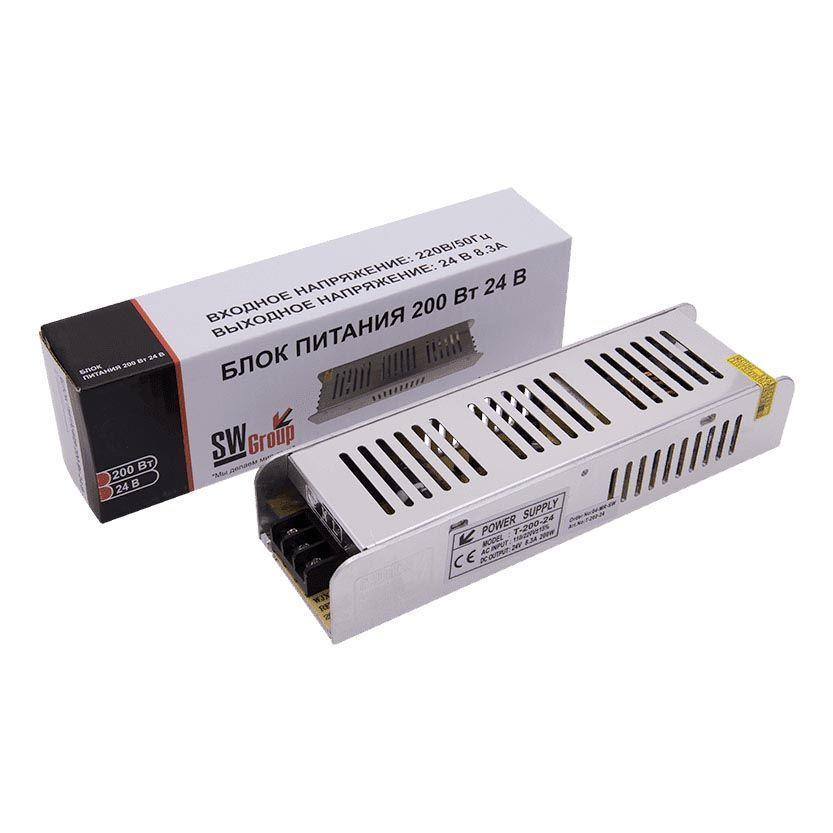 Изображение Блок питания SWG 24V 200W IP20 8,4A T-200-24 001029
