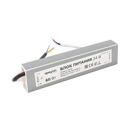 Изображение Блок питания Apeyron 24V 60W IP67 2,5A 03-112