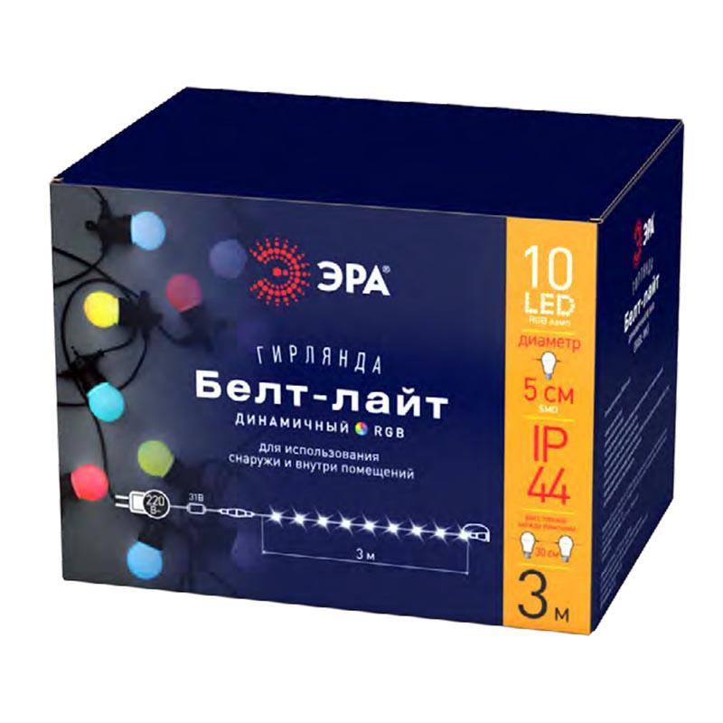 Изображение Уличная светодиодная гирлянда ЭРА Белт Лайт 220V динамический RGB ERABL-MK3 Б0047957