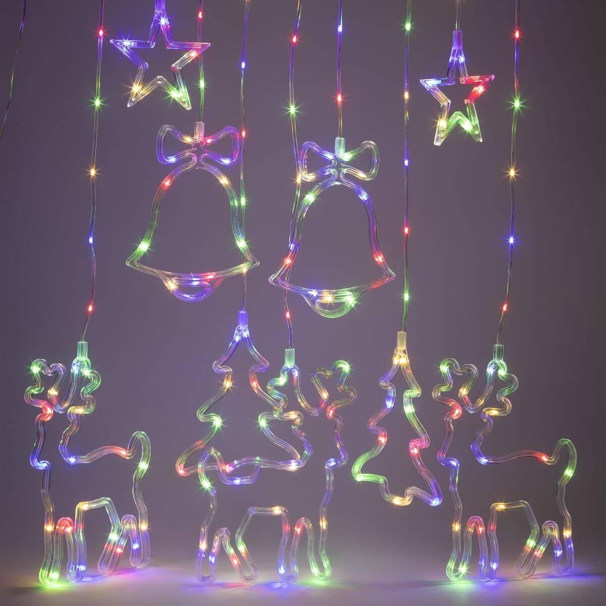 Изображение Светодиодная гирлянда ЭРА занавес Новый год 220V динамичный мультиколор ЕGNIG - NY Б0055998