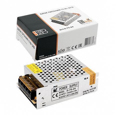 Изображение Блок питания SWG 24V 75W IP20 3,2A S-75-24 000299