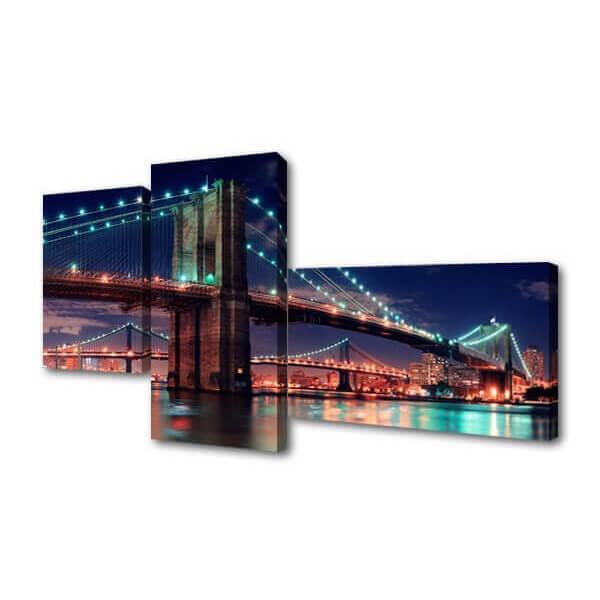 Изображение Модульная картина Ночной мост Toplight 200х100см TL-M2057